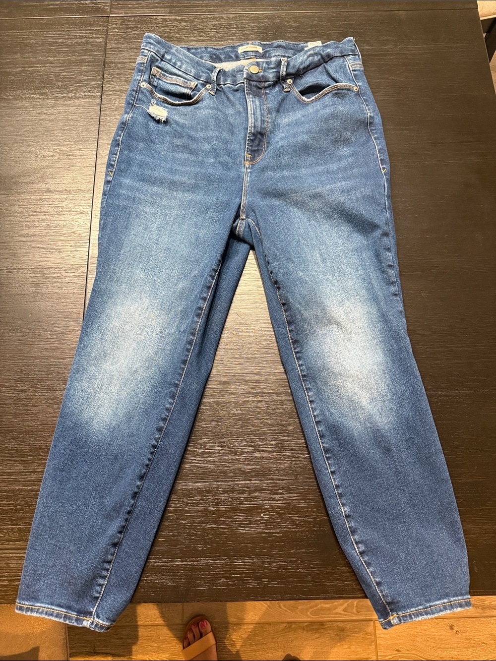 Good American Always Fits 14-18 Skinny Jeans in Mid Blue Wash